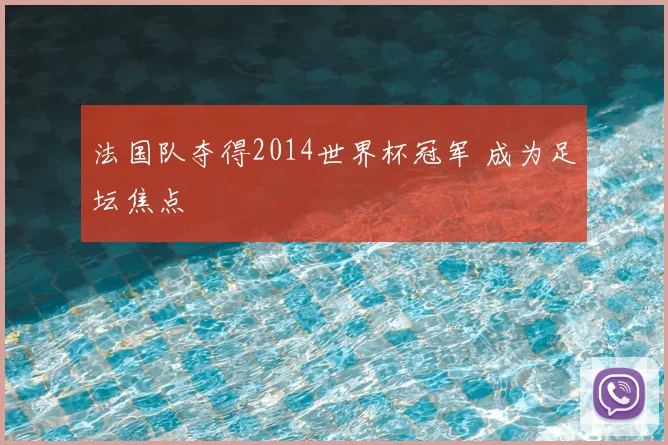 法国队夺得2014世界杯冠军 成为足坛焦点